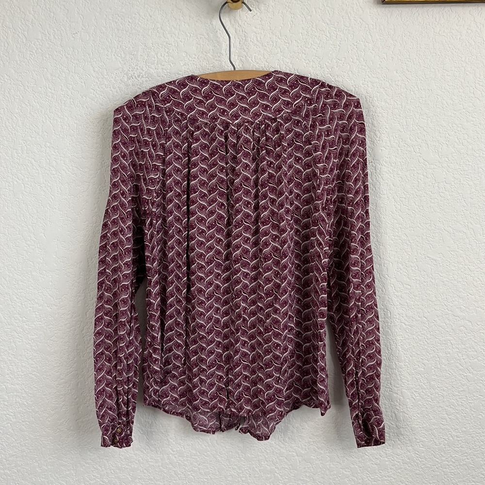 Anthropologie Maeve Orli Bibbed Button Down Blouse View 6